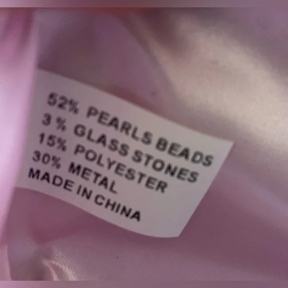 NWOT Baby Pink Pearl bag pink interior Steel shoulder strap Women’s bead… - Picture 8 of 8